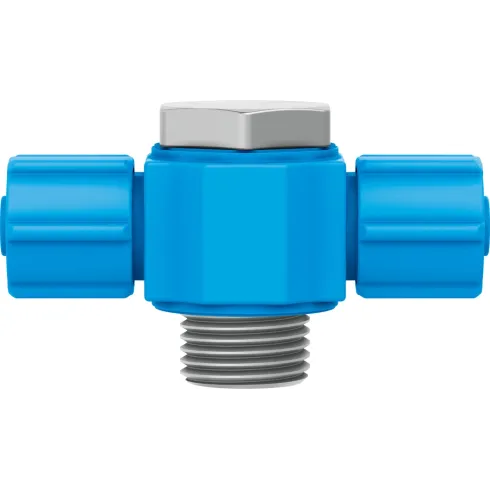 Тройник ниппельный с резьбой и накидной гайкой Festo TCK-1/8-PK-4-KU