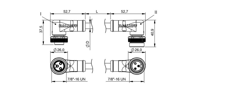 Соединительный кабель Balluff BCC A323-A323-30-345-VX43W6-050
