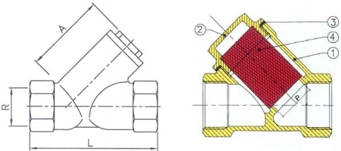 Фильтр сетчатый резьбовой латунный Genebre 3302-12 Ру16 Ду100 (PN16 DN100 )