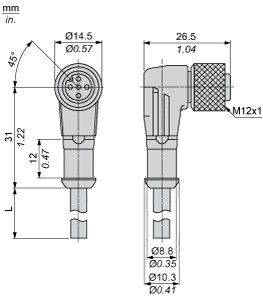 Разъем с кабелем Telemecanique XZCP1264L10