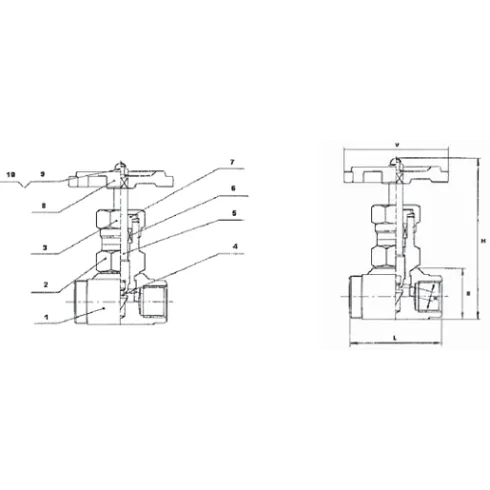 Клапан запорный игольчатый резьбовой из углеродистой стали Genebre 2222-03 Ру220 Ду10 (PN220 DN10 )