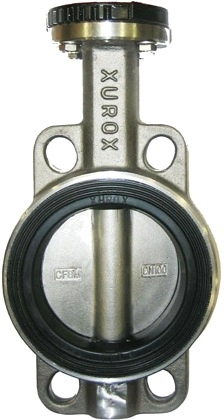 Затвор дисковый поворотный нержавеющая сталь межфланцевый с ISO-фланцем XUROX 505WE Ру16 Ду350 (PN16 DN350)