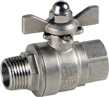 Кран шаровой из нержавеющей стали резьбовой Genebre 2010-04 Ру63 Ду15 (PN63 DN15)