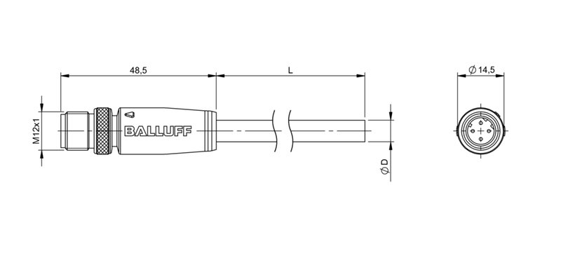 Разъем с кабелем Balluff BCC M414-0000-2D-168-ES64N9-300