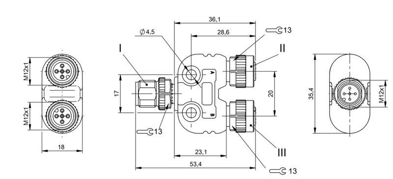 Y-образный распределитель Balluff BCC M414-M415-M415-U0051-000