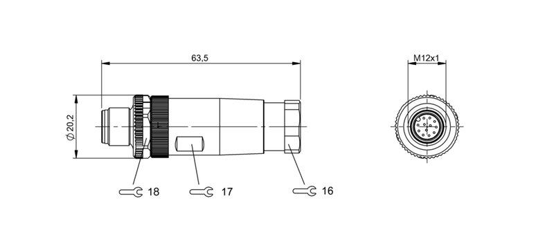 Разъем Balluff BCC M43C-0000-2A-000-54XC25-000