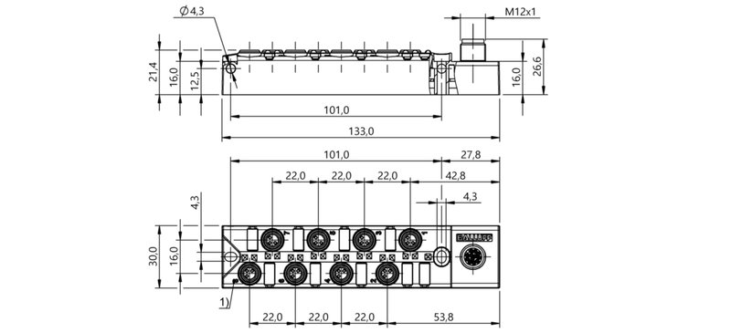 Распределительная коробка Balluff BPI 8M3030-5K-B0-SM4CT