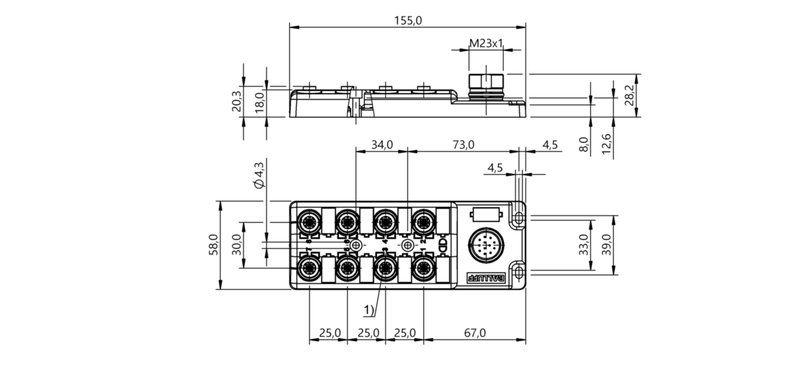 Распределительная коробка Balluff BPI 8M4A40-2K-B0-SM6CT