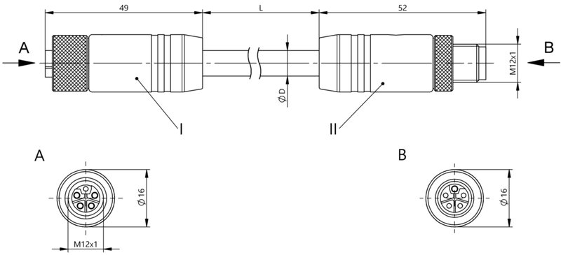 Соединительный кабель Balluff BCC M415-M415-3L-386-PX85A5-020