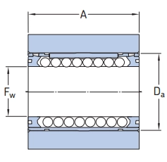 Линейный подшипник в сборе с корпусом SKF LUND 30 D-2LS