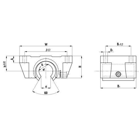 Линейный подшипник в сборе с корпусом TECHNIX TBR30-UU