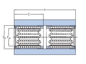 Линейный подшипник в сборе с корпусом SKF LTBR 20-2LS