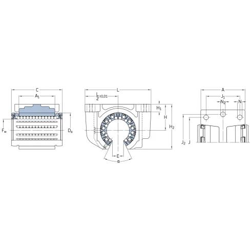 Линейный шариковый подшипник SKF LUCT 30-2LS