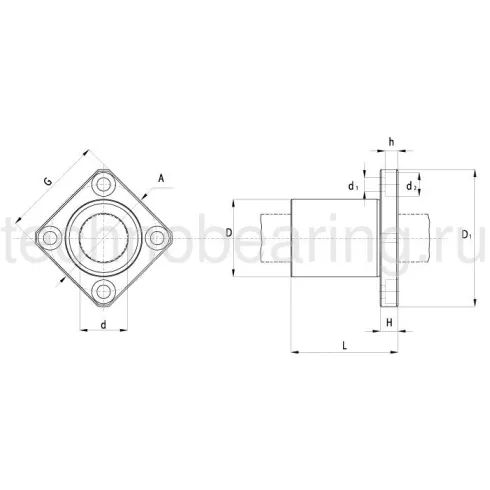 Линейный шариковый подшипник TECHNIX LMEK 25-UU (KBK 25 PP)