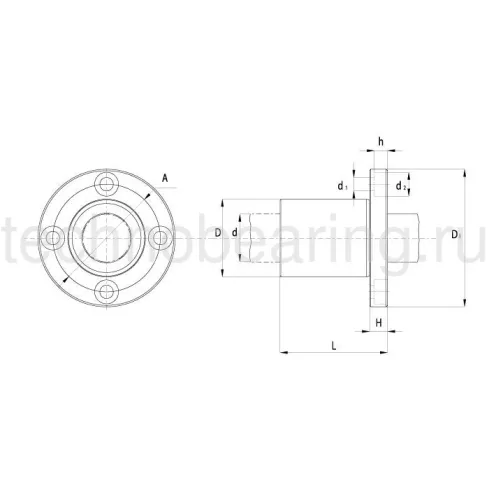 Линейный шариковый подшипник TECHNIX LMEF 20-UU (KBF 20 PP)