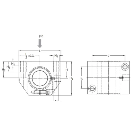 Линейный подшипник в сборе с корпусом SKF LUNE 30 D
