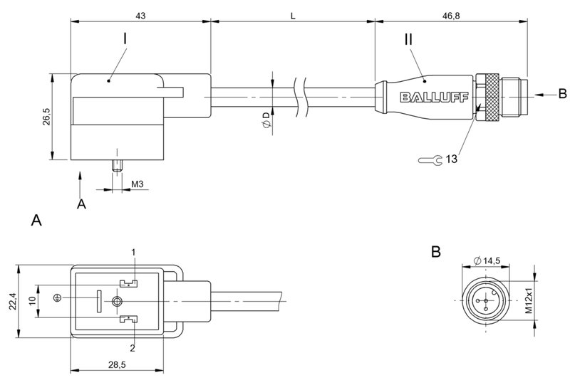 Соединительный кабель Balluff BCC VB23-M413-3E-666-PX0350-006
