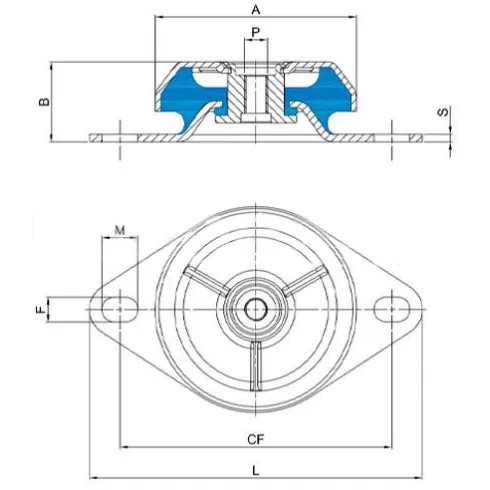 Виброизолятор ZA150X54 M16 ZA1505416W ISB