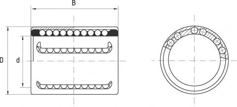 Линейный шариковый подшипник TECHNIX KH 14 28-PP