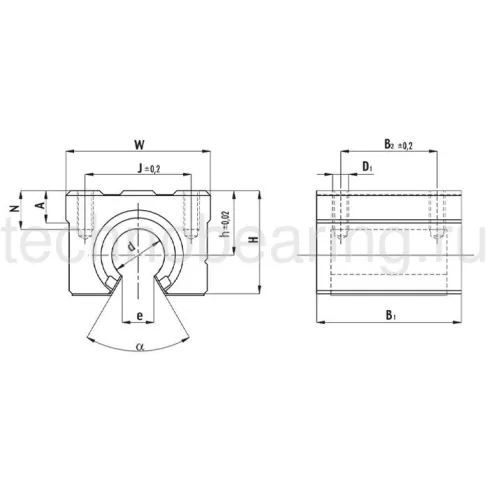 Линейный подшипник в сборе с корпусом NBS (ISB) SBR30UU