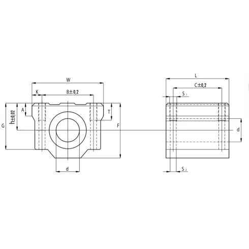 Линейный подшипник в сборе с корпусом TECHNIX SCS12-L-UU