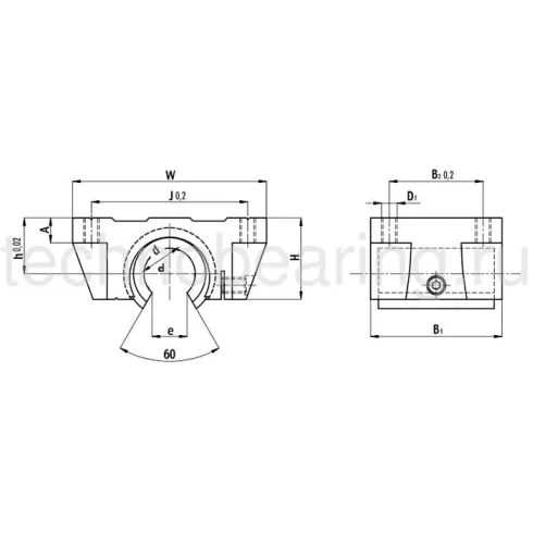Линейный подшипник в сборе с корпусом NBS (ISB) TBR16UU