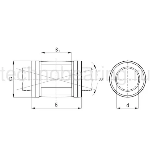 Линейный шариковый подшипник NBS (ISB) KN 50 100 PP