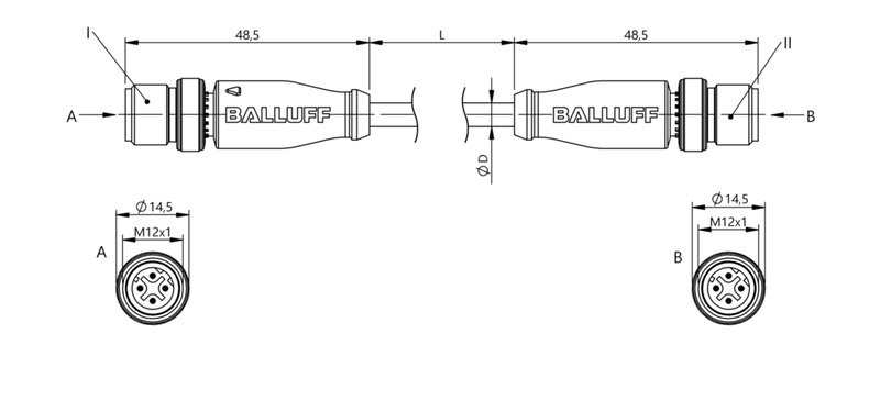 Соединительный кабель Balluff BCC M414-M414-6D-366-EX64N9-020