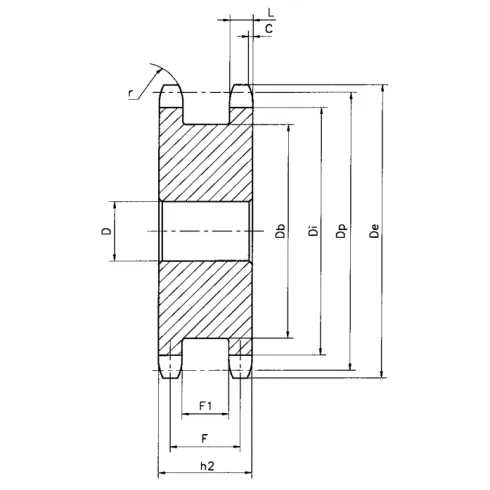 Звездочка двойная для однорядных цепей Sati 10B-1, Z=23, 5/8" x 3/8" DS10023 (PHS 10B-1DSA23)