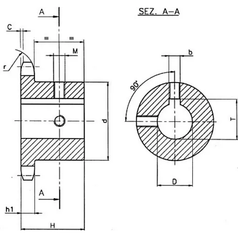 Звездочка специального стандарта со ступицей для цепи Sati 10B-1, 5/8" x 3/8", Z=13 10SC213