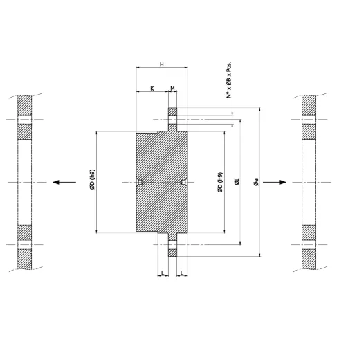 Ступица фланцевая под расточку MC050 Sati