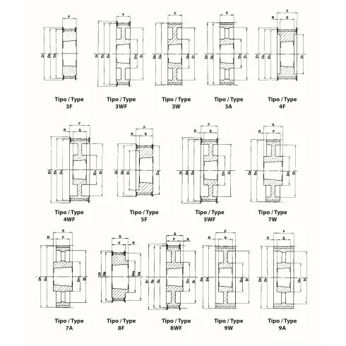 Шкив зубчатый под втулку тапербуш Sati 24 H 100 TB (PHP 24H100TB)