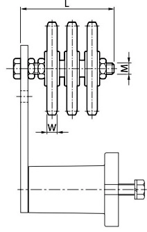 Звездочка натяжителя для трехрядной цепи ZK 50-3T, 5/8