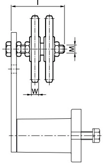 Звездочка натяжителя для двухрядной цепи ZK 50-4D, 3/4