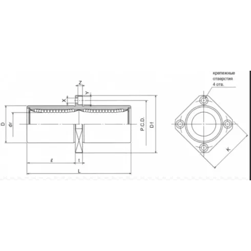 Линейный шариковый подшипник FLI LMKC 30