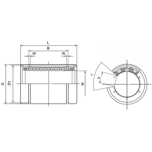 Линейный шариковый подшипник FLI LM 50 OP