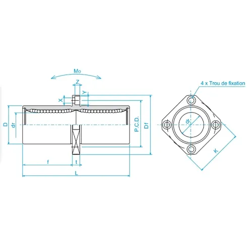 Линейный шариковый подшипник FLI SMK 35 WE