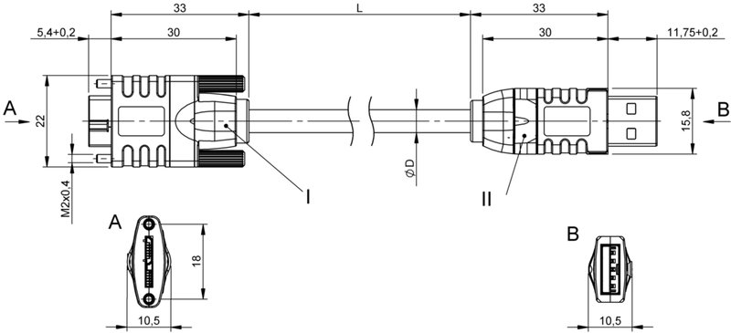 Соединительный кабель Balluff BCC U0AA-U019-90-736-Z19004-010