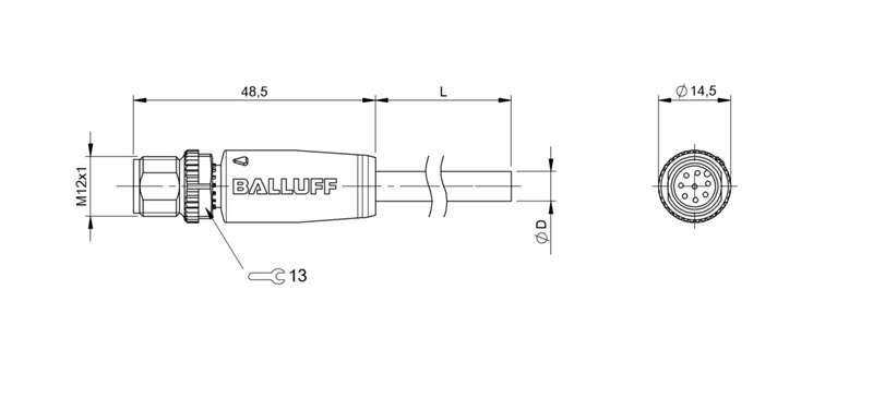 Разъем с кабелем Balluff BCC M418-0000-2A-044-VX8825-050