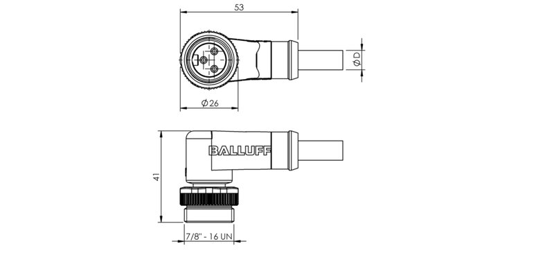 Разъем с кабелем Balluff BCC A323-0000-20-071-VX43W6-100