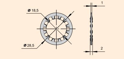 Шайба стопорная латунная СЕНСОР ПВ-ШС-018