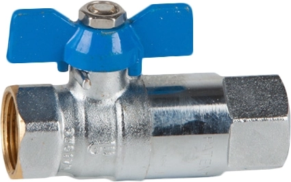 Кран шаровой с обратным клапаном латунный резьбовой Genebre 3123-04 Ру25 Ду15 (PN25 DN15)