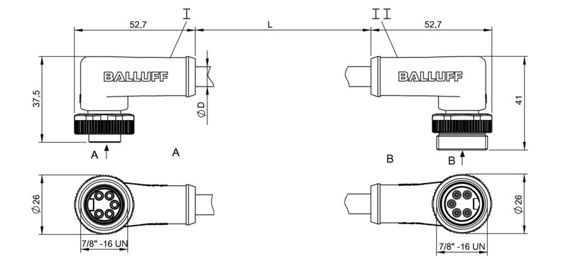 Соединительный кабель Balluff BCC A325-A325-30-330-PS85N6-100