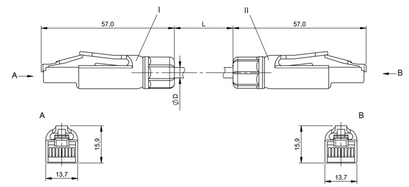 Соединительный кабель Balluff BCC E834-E834-90-334-PS54N2-450