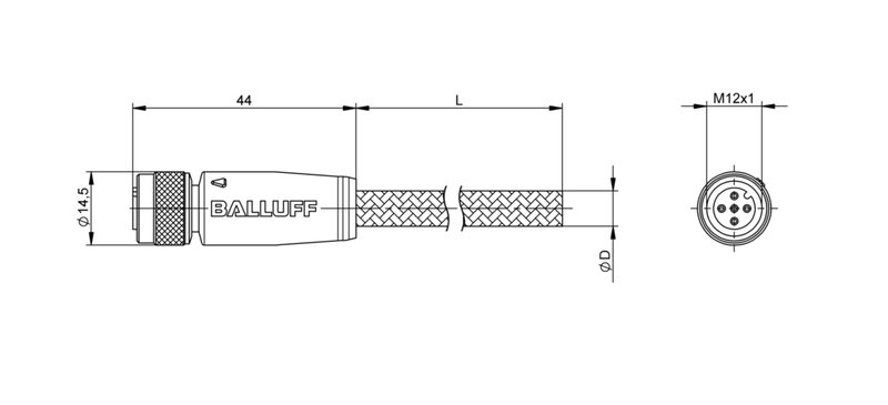 Разъем с кабелем Balluff BCC W415-0000-1A-003-MW8434-030