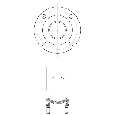 Компенсатор антивибрационный фланцевый Rushwork 501-600-16-EPDM-FF Ру16 Ду600 (PN16 DN600)