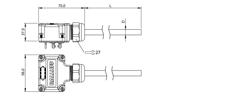 Распределительная коробка Balluff BPI T00E-K-00-KPXB0-030
