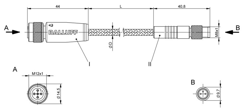 Соединительный кабель Balluff BCC W415-W313-3F-300-MW8334-050