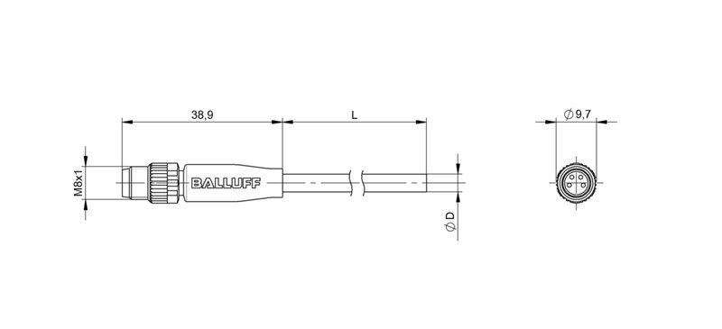 Разъем с кабелем Balluff BCC M314-0000-20-003-VX8434-100