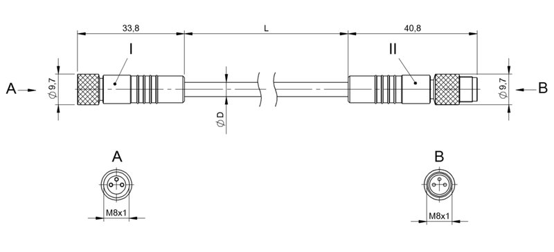 Соединительный кабель Balluff BCC W313-W313-30-300-SW0434-050